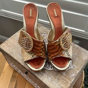 Massimo Dolgana Snakeskin Shoes Size 39
